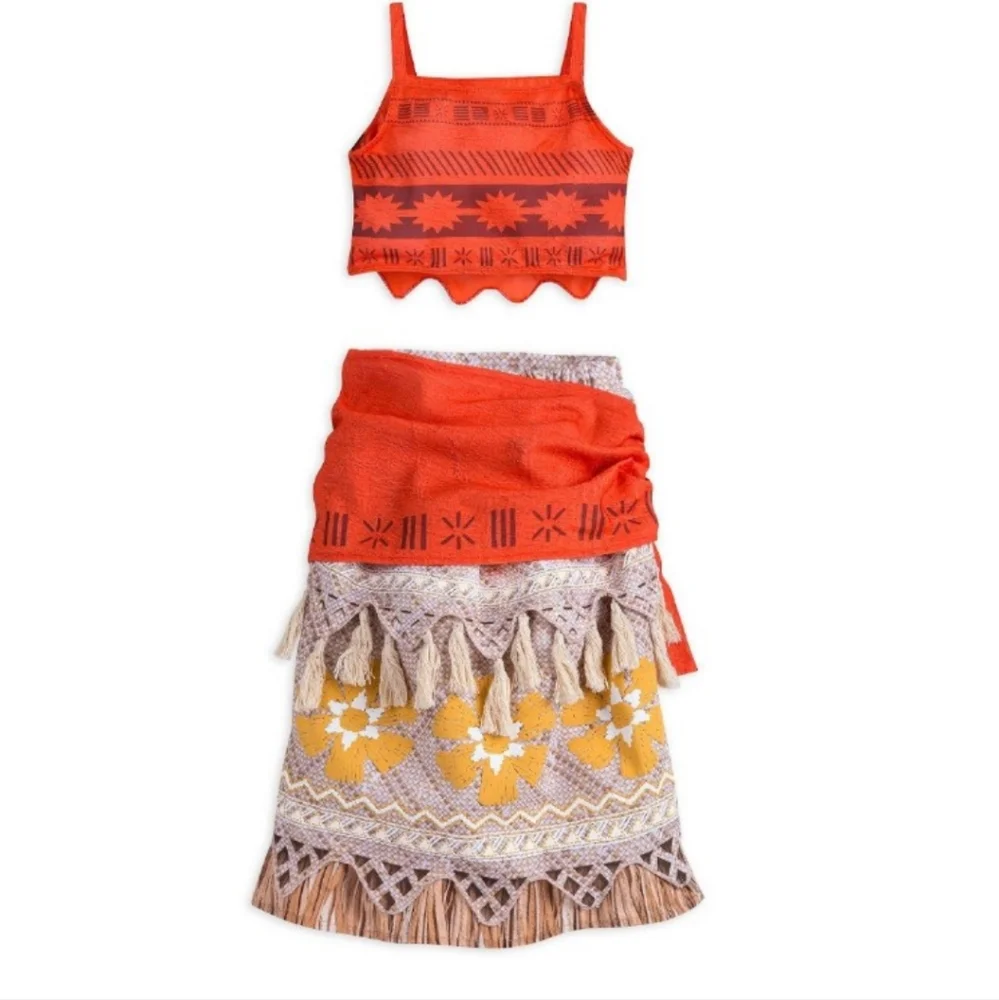Disney Store Authentic Moana Costume Girls Size L 11/12 Halloween Dress Up